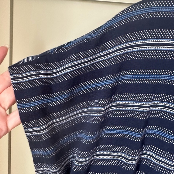 EUC Eddie Bauer Blue, Navy & White V-Neck Midi Crossover Dress SZ XL Super Cute - Picture 9 of 14